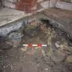 Watching Brief photograph, Section through exposed deposits, St Magnus Cathedral, Broad Street, Kirkwall, Orkney