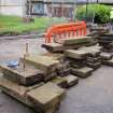 Watching Brief photograph, Path slabs leading to South exit of site, Falkirk Town Centre Regeneration, Falkirk