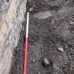 Watching Brief photograph, Backfill of electrical cabling along church wall, Falkirk Town Centre Regeneration, Falkirk