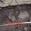 Watching Brief photograph, Backfill of electrical cabling along church wall, Falkirk Town Centre Regeneration, Falkirk