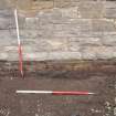 Watching Brief photograph, Arched brickwork (some bone in backfill) along South wall of church, Falkirk Town Centre Regeneration, Falkirk