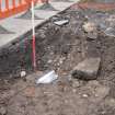 Watching Brief photograph, Location of very fragmentary skeletal remains, Falkirk Town Centre Regeneration, Falkirk