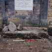 Watching Brief photograph, Foundation block below memorial plaque Aitken, Falkirk Town Centre Regeneration, Falkirk