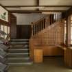 The Citizens Bookshop.  Ground floor.  View staircase leading to first floor gallery. 