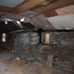 Standing Building Survey photograph, Building 1 interior, Facing E, South-West of Slade Farm, Carmyllie, Angus