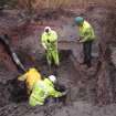 Watching Brief photograph, Pumping out water in Test Pit 8 sump taken from N (Context TP8), Helix Canal Hub Access Road, Falkirk