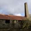 Standing Building Survey photograph, Building 4 with chimney F39 (right), Facing ENE, South-West of Slade Farm, Carmyllie, Angus