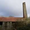 Standing Building Survey photograph, Building 4 with chimney F39 (right), Facing NE, South-West of Slade Farm, Carmyllie, Angus