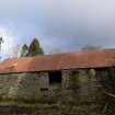 Standing Building Survey photograph, Building 4 with chimney F39 (right), Facing NNE, South-West of Slade Farm, Carmyllie, Angus