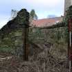 Standing Building Survey photograph, Building 6 SW wall, D2, Facing NNE, South-West of Slade Farm, Carmyllie, Angus