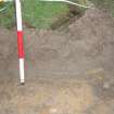 Evaluation photograph, North-north-west facing section taken from NNW (Trench 33), Knockroom Farm, Cumnock, East Ayrshire