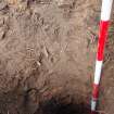 Watching Brief photograph, Section shot (excavated) of Pole 2, Carzield Roman Fort, Kirkton, Dumfries