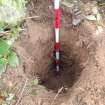 Watching Brief photograph, Section shot (excavated) of Pole 1, Carzield Roman Fort, Kirkton, Dumfries