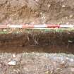 Excavation photograph, Section shot 2-3.5m taken from W, Carzield Roman Fort, Kirkton, Dumfries