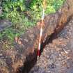 Excavation photograph, NE facing section at 25m taken from SW, Wellington Bridge, Carzield Roman Fort, Kirkton, Dumfries