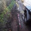 Excavation photograph, Surface (020)- orientated NE-SW? taken from SE, Wellington Bridge, Carzield Roman Fort, Kirkton, Dumfries