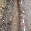 Excavation photograph, Surface (021), photos taken at intervals along its length taken from SE, Wellington Bridge, Carzield Roman Fort, Kirkton, Dumfries