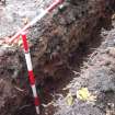 Excavation photograph, SW facing section of [022] taken from WSW, Wellington Bridge, Carzield Roman Fort, Kirkton, Dumfries