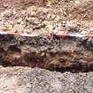 Excavation photograph, Surface (034) in SW facing section taken from SW, Wellington Bridge, Carzield Roman Fort, Kirkton, Dumfries