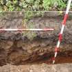 Excavation photograph, SW facing section of [022] taken from NE, Wellington Bridge, Carzield Roman Fort, Kirkton, Dumfries