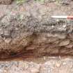 Excavation photograph, SW facing section of [022] taken from NE, Wellington Bridge, Carzield Roman Fort, Kirkton, Dumfries