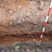 Excavation photograph, NE facing section of [022] taken from SW, Wellington Bridge, Carzield Roman Fort, Kirkton, Dumfries