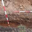 Excavation photograph, NE facing section of [022] taken from SW, Wellington Bridge, Carzield Roman Fort, Kirkton, Dumfries