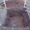 Watching Brief photograph, Post excavation of soak away taken from E, Earlstoun Castle, St John's Town of Dalry, Dumfries