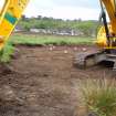 Watching Brief photograph, Topsoil stripped to South of burn taken from S, Cavalry Park, Kilsyth