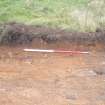 Evaluation photograph, N facing section of trench taken from N, Soutra Quarry Extension, Humbie, Borders