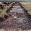 Evaluation photograph, Post-excavation Trench 61 with plough marks taken from W, Soutra Quarry Extension, Humbie, Borders