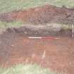 Evaluation photograph, S facing section of trench taken from S, Soutra Quarry Extension, Humbie, Borders