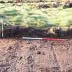 Evaluation photograph, N facing section of trench taken from N, Soutra Quarry Extension, Humbie, Borders