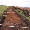 Evaluation photograph, Location of quarry edge & cairn taken from E, Soutra Quarry Extension, Humbie, Borders