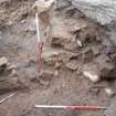 Excavation photograph, Detail of profile of external drain wall, Paisley Abbey, Renfrewshire