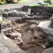 Excavation photograph, Working shot – limit of excavation, Paisley Abbey, Renfrewshire