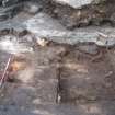 Excavation photograph, Second step with baulk and 013 half sectioned – mottled shadows, Paisley Abbey, Renfrewshire