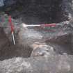 Excavation photograph, N facing section of central baulk, Paisley Abbey, Renfrewshire