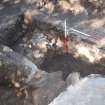 Excavation photograph, S facing section of central area -shadows, Paisley Abbey, Renfrewshire