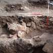 Excavation photograph, S facing section of central area, Paisley Abbey, Renfrewshire