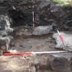 Excavation photograph, Detail of E section between manhole and baulk, Paisley Abbey, Renfrewshire