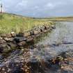 Dun Scolpaig, enclosure wall at S of islet, view from W