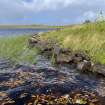 Dun Scolpaig, enclosure wall at S of islet, view from E