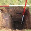 Watching Brief photograph, West facing section of Test Pit 2 taken from W, Five Jays, Cleghorn, South Lanarkshire