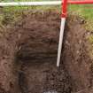 Watching Brief photograph, South facing section of Test Pit 3 taken from S, Five Jays, Cleghorn, South Lanarkshire