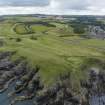 Oblique aerial view from north showing Recreation (Golf Course) and Mid- to Late C20 (The Avenue) Areas of Townscape Character, Eyemouth