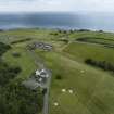 Oblique aerial view from south-west showing Recreation (Golf Course) Area of Townscape Character, Eyemouth