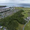 Oblique aerial view from south-south-west showing Recreation (Golf Course), Mid- to Late C20 (The Avenue) and Historic Burgh and Harbour Areas of Townscape Character, Eyemouth