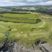 Oblique aerial view from east showing Recreation (Golf Course) and Modern (Gunsgreenhill) Areas of Townscape Character, Eyemouth