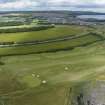 Oblique aerial view from east showing Recreation (Golf Course) and area for proposed development in Modern (Gunsgreenhill) Areas of Townscape Character, Eyemouth